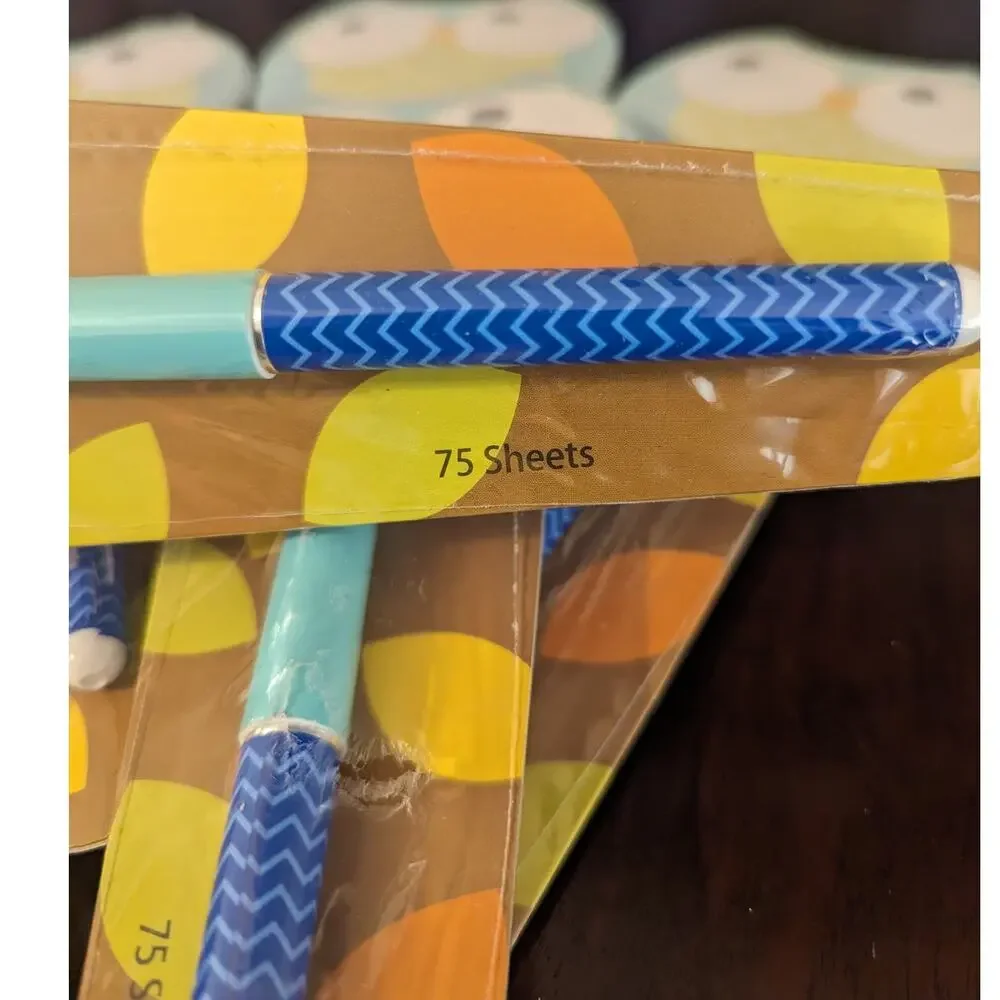 7 Owl Note Pad & Pen Party Favors